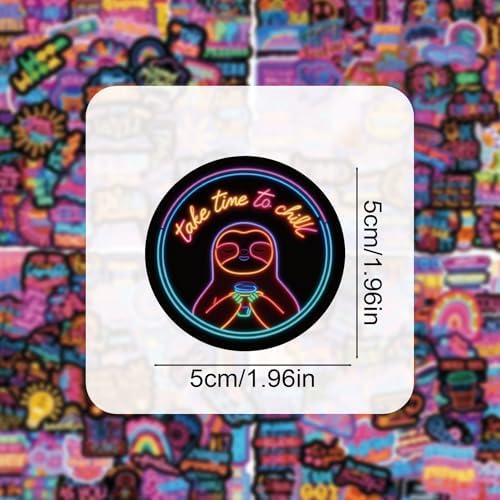 200Pcs Neon Inspirational Stickers, Waterproof Motivational Vinyl Stickers for Water Bottles, Laptops, Journals, Positive Quotes Stickerfor Teens, Students, Teachers, Planners