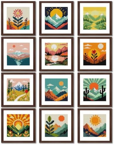 12 Pcs Small Diamond Art Kits Landscape Diamond Art Kits for Adults
