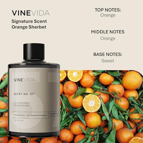VINEVIDA [16oz] Orange Sherbet Fragrance Oil for Candle & Soap Making - Made in USA - Natural Candle Scents