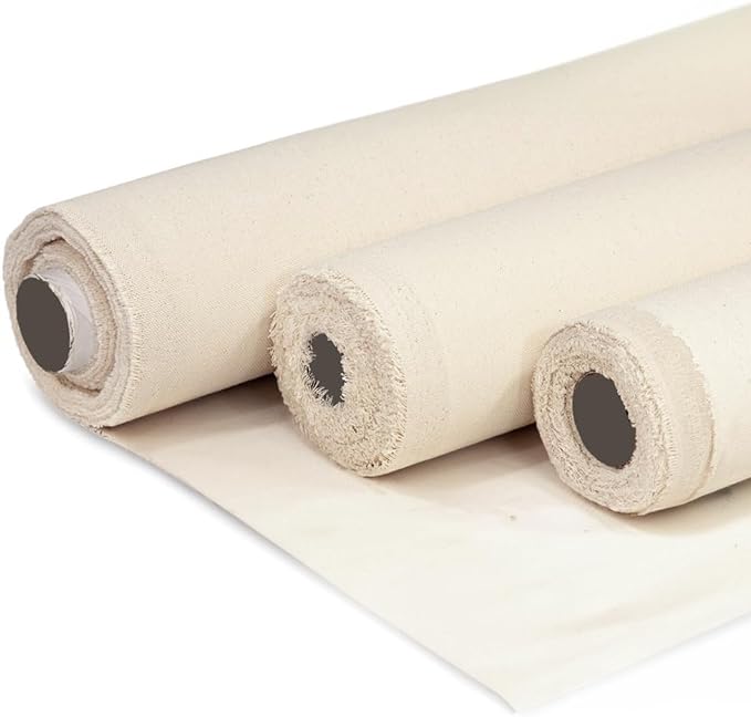 Barcelonetta | Canvas Fabric | Cotton Duck | Thick & Heavy | Natural 12oz | 60'' Wide | Arts & Crafts, Backings, Covers, Placemats (50 Yard Roll)