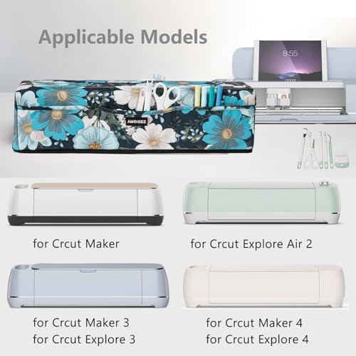 AMOIGEE Dust Cover with Pockets for Cricut Accessories, Supplies and tools