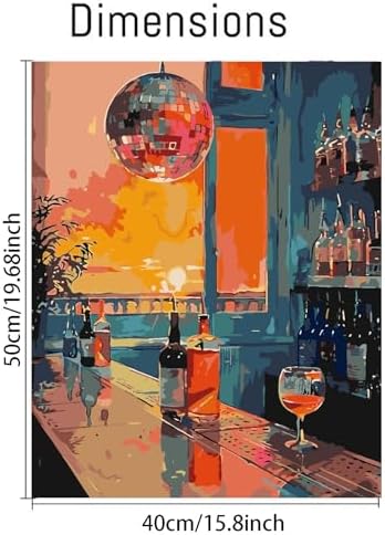 Paint by Numbers Kit for Adults,Vintage Cocktail Adult Paint by Number Kits on Canvas Without Frame,DIY Acrylic Paint Kit Arts and Crafts for Adults,Easy Paint for Canvas Painting for Decor 16x20inch
