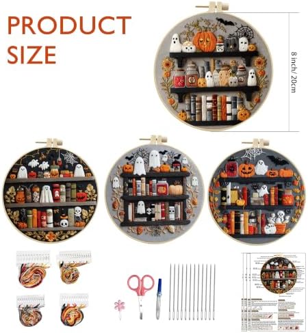 Embroidery Halloween Kits Starter Embroidery Kit Supplies for Adults
