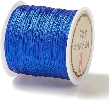 43 Yards Nylon String Friendship Bracelets String 0.8mm Nylon Beading Thread Braided Chinese Knotting Cord Macrame Cords for Kumihimo Necklaces Tassels Jewelry Crafts (Blue)