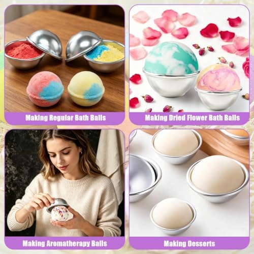 36 Pcs Bath Bomb Mold,18 Set 3 Size Bath Bombs Mold Kit,Aluminum