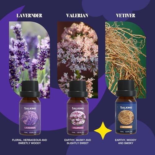 SALKING Sleep Essential Oils Set, Pure and Natural Diffuser Oil, 6 x 10 ML