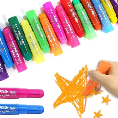 TBC The Best Crafts 24 Colors Mixed pack, Washable Paint, Non-toxic, Tempera Paint Sticks for Kids and Students