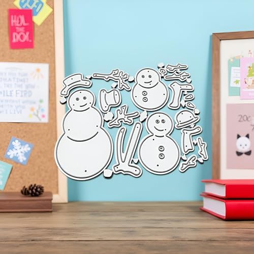 Silver Christmas Snowman Metal Cutting Dies Stencil DIY Scrapbooking Album Paper Card Template Mold Embossing Decoration Metal Cutting Dies for Card Making Deals, Die-Cutting and Embossing