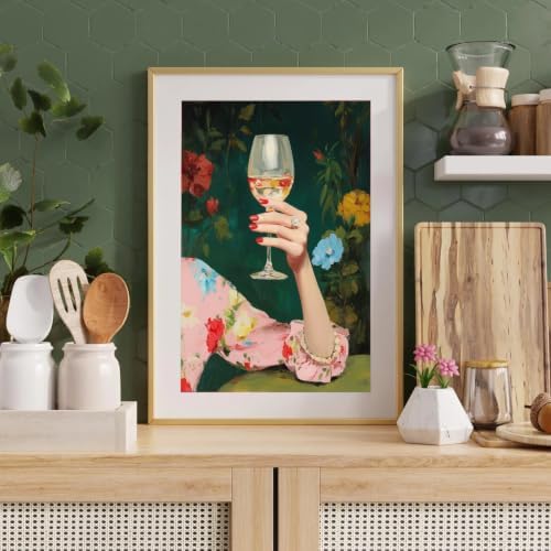 Vintage wine glass Diamond Art Kits for Adults, Diamond Painting Kit Adults for Beginners, Round 5D DIY Dimond art,Full Drill Painting Kit Art and Crafts for Adults Home Wall Decor【11.8x15.7inch】