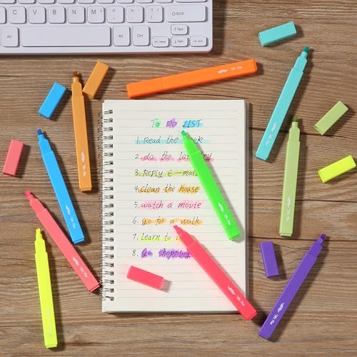 Mr. Pen- Aesthetic Highlighters No Bleed, 10 Pack, Assorted Colors | Chisel Tip, Cute Highlighters Assorted Colors for Journaling, Highlighting, Underlining, Fast Dry, Back to School Supplies