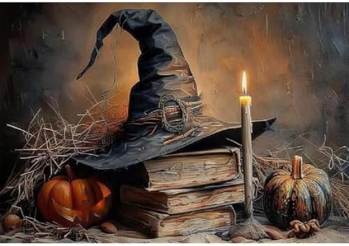 Halloween Paint by Numbers Kit for Adults,Magic Hat Paint by Number
