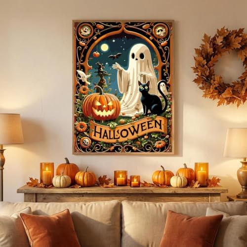 Halloween Paint by Numbers Kit for Adults,Ghost Paint by Numbers 12x16 inch