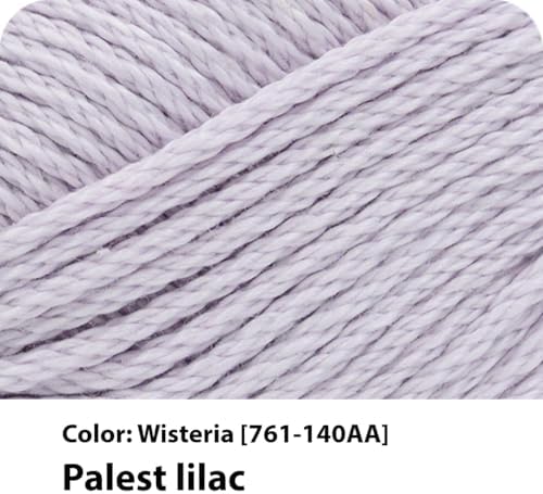 Lion Brand Yarn, 24/7 Cotton Yarn, Wisteria, Light Purple, 1 Pack