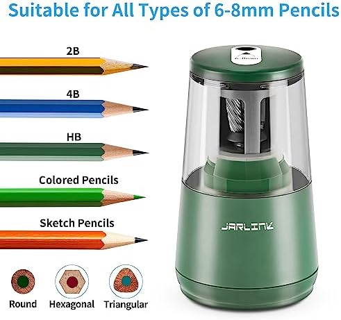 JARLINK Electric Pencil Sharpener, Heavy Duty Helical Blade, Auto Stop