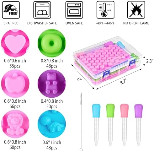 Mini Gummy Candy Silicone Molds Set, 6 Pcs