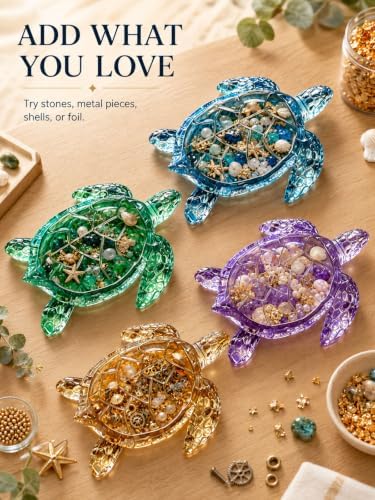 3D Hawksbill Sea Turtle Epoxy Resin Molds for Hand Craft Home Decor; Fun Animal Mold for DIY Plaster Ice Taba Squishy Chocolate Soap Candle Ocean Theme Night Lights; Gift for Men Boys Women