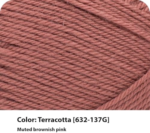 Lion Brand Yarn, Wool-Ease Recycled Crochet Yarn, Terracotta, Pink, 1 Pack