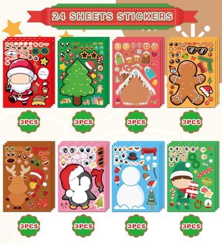 Stocking Stuffers for Kids,Christmas Stickers,DIY Christmas Crafts for Kids