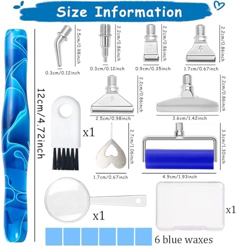 RaySoar Diamond Art Pens Diamond Art Tools Painting Pen with Screw Metal Tips Multi-Placer Tool Accessories for Adults Gem Rhinestone Picker Stylus Blue