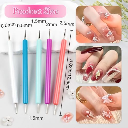 5-Piece Pattern Tracing & Embossing Stylus Set – Dual-Ended Ball Tip Tools for Transfer Paper, Drawing, Clay Sculpting & Nail Art
