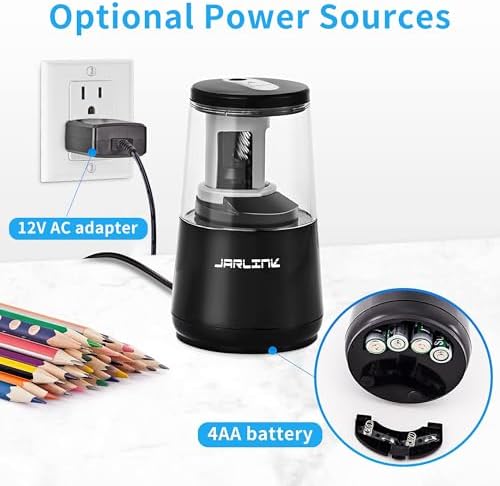 JARLINK Electric Pencil Sharpener, Heavy Duty Helical Blade, Auto Stop