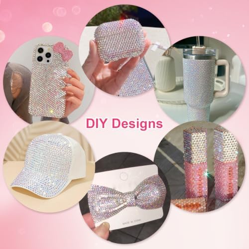 6000Pcs Resin Rhinestones for Crafting with 10ml B7000 Jewelry Glue, 1 Box Flatback Crystals Diamond (Transparent AB) for Bedazzling Crafts DIY Nail Art Non Hotfix Gems for Clothing Shoes Tumblers