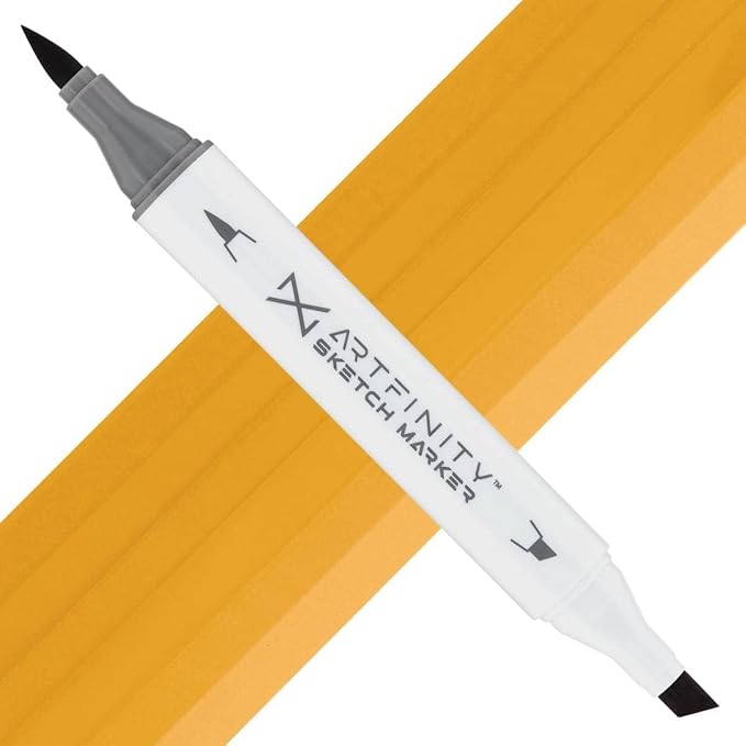 Artfinity Sketch Markers - Terra Y4-5, Vibrant, Professional, Dye-Based Alcohol Markers for Artists, Drawing, Travel, & More