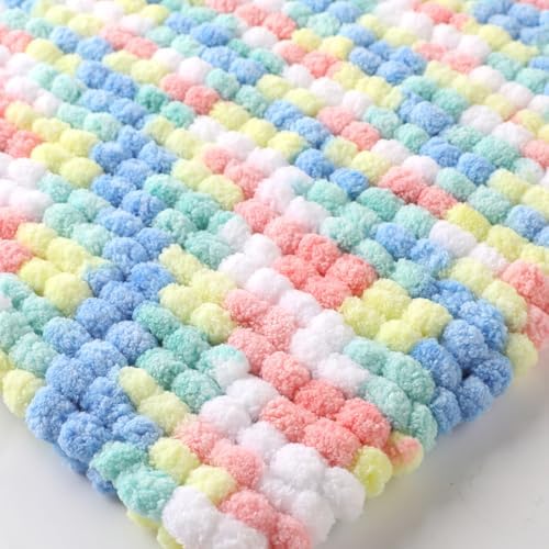 Hand-Woven Ball Yarn, 4 Pack, 380g Total, for Blankets, Cushions, and Pet Nests, Fluffy Chunky Craft Yarn (Gorgeous)