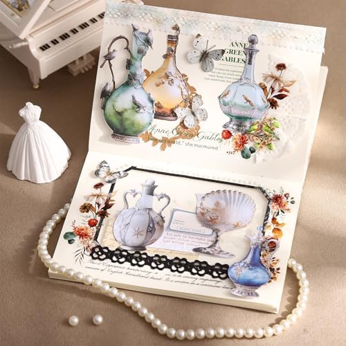 32 Pcs Vintage Bottle Stickers for Scrapbooking and Journaling