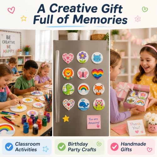 30 Pack Round Magnetic Canvas Panels for Painting 3 Inch