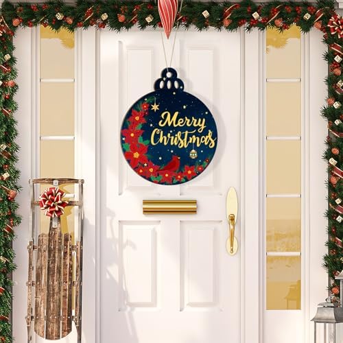 Large Size 12" Wooden Ball Ornaments to Paint, Wooden DIY Bell Blank Unfinished Christmas Door Sign Wreath Door Hanging Sign Plaque Crafts Hanging Winter New Year Decorations 3PCS
