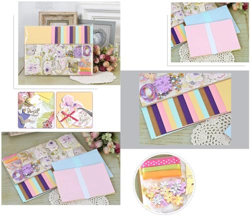 Huralona Greeting Card Making Supplies Envelope Kit Gift Anniversary Craft | Handmade DIY Card Kits 15 Cards 15 Envelopes with Accessories for Birthday Thanksgiving Christmas Wedding Invitation