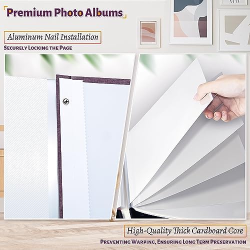 Artfeel Photo Album Self Adhesive Scrapbook,Large Photo Book for 4x6,5x7,8x10 Pictures,DIY Album for Baby Wedding Family Travel Birthday,with Metallic Pen and Scraper