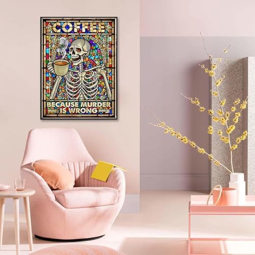 Skull Diamond Art Kits for Adults Funny Diamond Painting Kit for Beginner