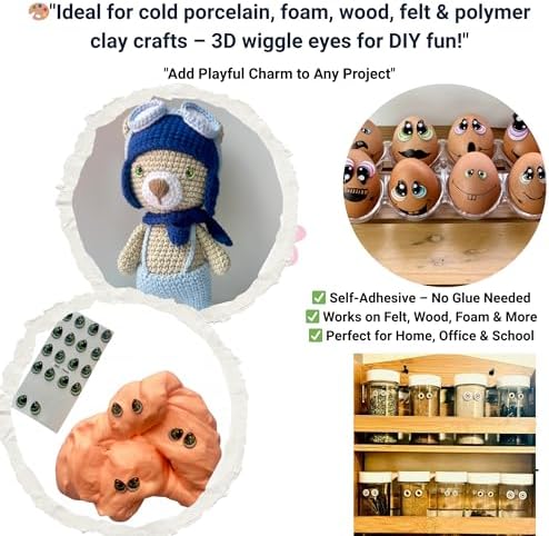 3D Resin Doll Eyes – 7mm Self-Adhesive Craft Eyes (24 pcs / 12 Pairs) – Realistic Cabochon Eyes for Amigurumi, Dolls, Polymer Clay, Cold Porcelain, Felt & DIY Crafts (Green)