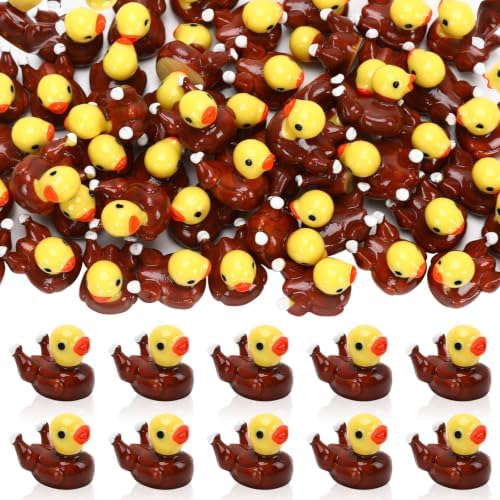JUNEBRUSHS 50 Pcs Thanksgiving Mini Resin Turkey Ducks Fall Figurines