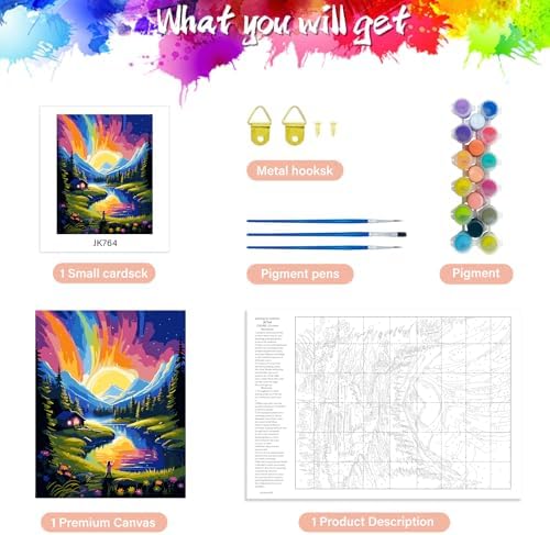 ZTOTZ Paint by Numbers Kit for Adults,Aurora Borealis Painting by Numbers16x20 Canvas,Landscape Paint by Number Kits for Home Decor