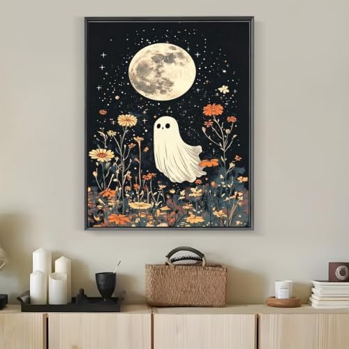 Tabszca Ghost and Flower Paint by Numbers Kit for Adults 16 X 20 Inch