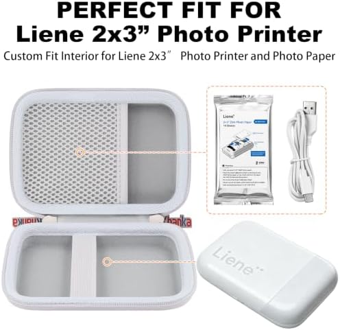 khanka Hard Case for Liene 2x3” Photo Printer- Mini Instant Photo,White