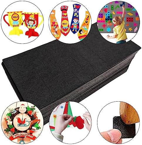 Jtnohx Self Adhesive Felt Sheets Adhesive Backed Felt Fabric Black 33Pcs