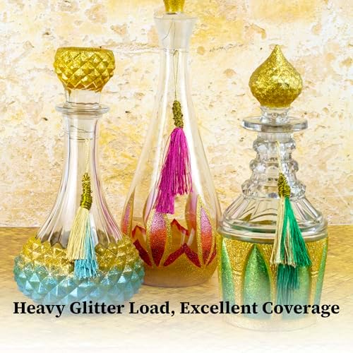 DecoArt Craft Twinkles Glitter Acrylic Paint Set – 9 Bottles (2 fl oz) – Sparkling Craft Paints for Kids’ Art, Holiday Crafts & DIY Projects