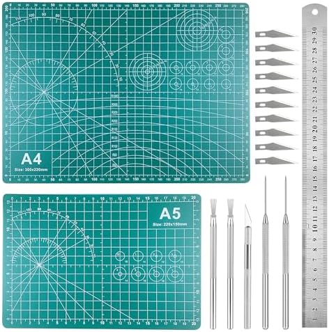 Yayatty Polymer Clay Tools, Acrylic Clay Roller, Acrylic Sheet, Rotary Cutting Mat, Round Polymer Clay Cutters with Clay Slicer Blade for Pottery and Sculpture (32 PCS)