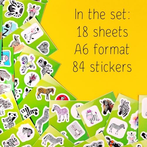 Zebra Stickers for Water Bottle and Laptop - Safari Party Supplies & Decorations, Waterproof Vinyl Animal Decals, Fun Zebra Stickers Laptop Decals, Gifts for Women & Men