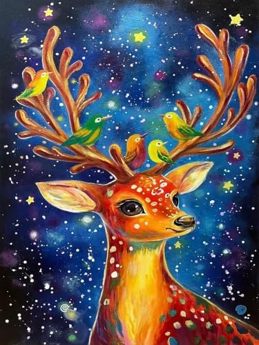 Diamond Art Kits for Adults,Xmas Deer Diamond Art Painting Kits for Adults