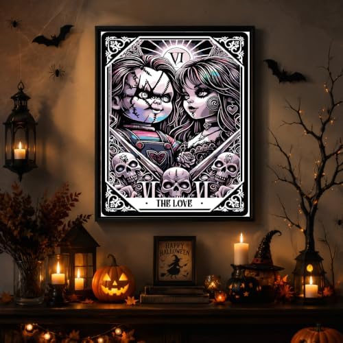 Horror Paint by Numbers Kit for Adults Beginner with Framed 10x12 Inch