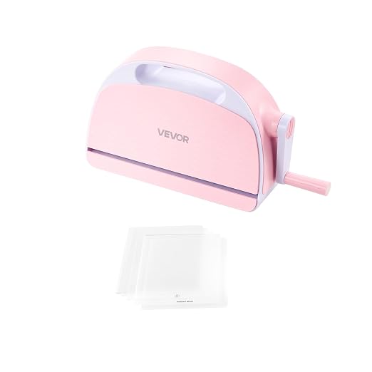 VEVOR Manual Die Cutting and Embossing Machine, 9" Opening, Portable Die Cut Machine with Cutting Plates, Ergonomic Handle, Easy to Store, for Arts and Crafts, Scrapbooking, Card Making, Crafting