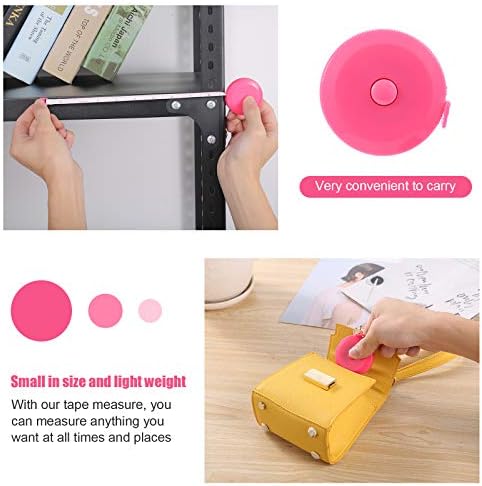 Tape Measures Retractable, Fabric Measuring Tape, 60 Inch Small Sewing Tape Measure for Craft Nursing Medical Travel(3 Pack/Pink Green White)