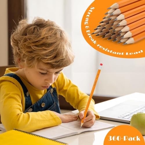 Hapikalor 600 Count Sharpened #2 Pencils with Erasers, Pencils Bulk Pack