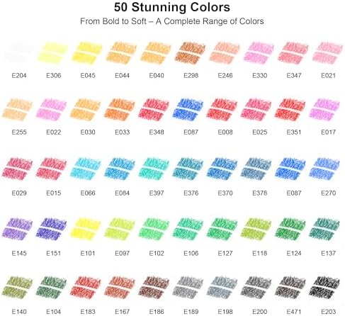 KALOUR 50 Colors Erasable Colored Pencils Set - Easy to Erase, Vibrant and Smooth Coloring Pencils with Erasers - Ideal for Drawing, Sketching, and Coloring Books -Perfect for Adults Beginners Artists