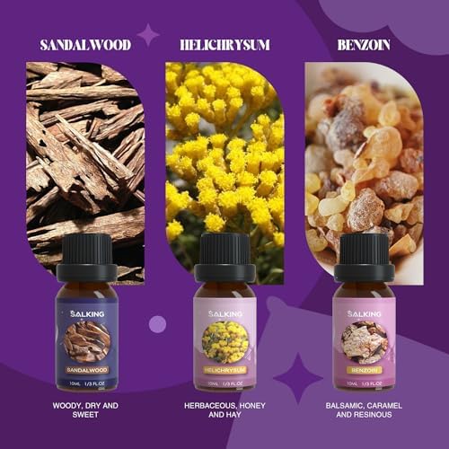 SALKING Sleep Essential Oils Set, Pure and Natural Diffuser Oil, 6 x 10 ML
